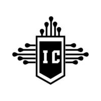 ic kreatives Kreisbuchstabe-Logokonzept. ic Briefgestaltung. vektor