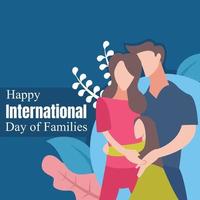 illustration vektorgrafik av en familj som gosar med sin dotter, perfekt för internationella familjedagen, fira, gratulationskort, etc. vektor