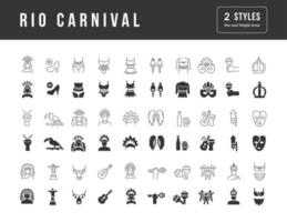 Vektor einfache Symbole des Karnevals in Rio