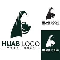 hijab logotyp design vektor mall