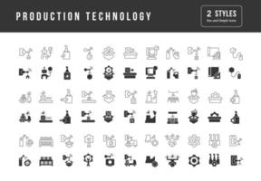 satz einfacher symbole der produktionstechnik vektor