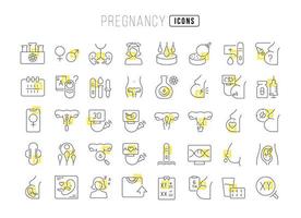 Reihe von linearen Symbolen der Schwangerschaft vektor