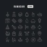 vektor linje ikoner av ramadan
