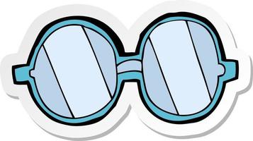 klistermärke av en tecknad glasögon vektor