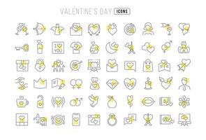 Vektorliniensymbole des Valentinstags vektor