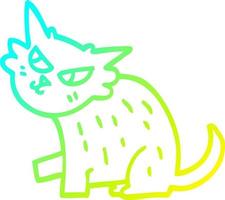 Kalte Gradientenlinie Zeichnung Cartoon schlaue Katze vektor