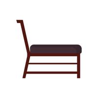 Seitenansicht des klassischen Stuhlvektorsymbols. möbel wohnraum isoliert. Retro-Luxuszimmer sitzen. flacher Hocker des Cartoon-Sofas vektor