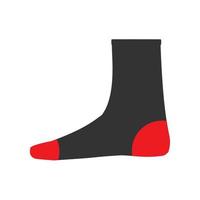 Socken Fuß Vektor Symbol Textil. stoffabnutzung isoliert weiß rot illustration kleidung