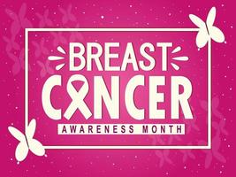 månaden för medvetenhet om bröstcancer i oktober. vektor kalligrafi affisch rosa band, mall. vektor illustration.