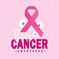 månaden för medvetenhet om bröstcancer i oktober. vektor kalligrafi affisch rosa band, mall. vektor illustration.