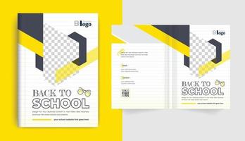 farbenfrohes, modernes Back-to-School-Zulassungsbroschüren-Cover-Layout-Design für Corporate-Business- und Corporate-Use-Themen vektor