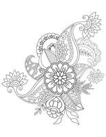 Mehndi-Blumenmuster für Henna-Zeichnung für Malvorlagen für Erwachsene vektor