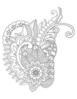 Mehndi-Blumenmuster und Mandala für Henna-Zeichnung und Tätowierung vektor