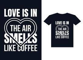 Kaffee-T-Shirt-Design-Typografie für den Druck vektor