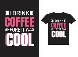 kaffe tshirt design typografi för tryck vektor