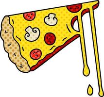 skurrile Cartoon-Pizza im Comic-Stil vektor