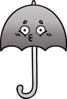 Farbverlauf schattierter Cartoon-Regenschirm vektor