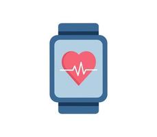 Herzfrequenz-Messgerät. Fitness-Tracker-App auf einer Smartwatch. gesunder Lebensstil. vektor