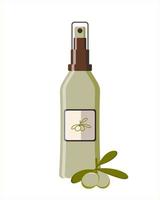 Olivenöl Körperspray. flaches Design. vektor