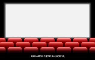 kinobühnentheater mit reihe roter stühle vektor
