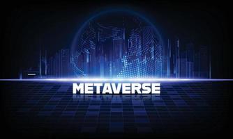 Metaverse World Virtual-Reality-Technologiekonzept. Internet der Dinge. futuristische Unternehmensfinanzierung Blockchain vektor