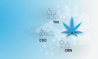 molekylär struktur medicinsk kemi formel cannabis av formeln cbd, vektorillustration vektor