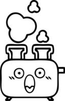 Strichzeichnung Cartoon eines Toasters vektor