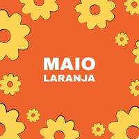 maio laranja kampanj mot våldsforskning av barn 18 maj skriven på portugisiska vektor