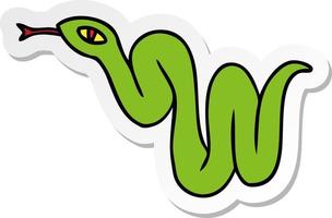 Aufkleber-Cartoon-Doodle einer Gartenschlange vektor