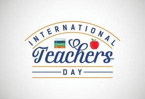 glad världens lärares dag vektorillustration för affisch, broschyr, banderoll och gratulationskort vektor
