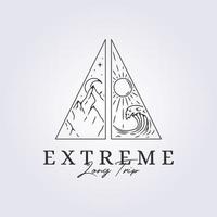 extrema äventyrsresor utforska logotyp vektor illustration design