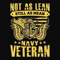 inte lika mager stilla som elak marinveteran - amerikansk flagga, veteran, ankare, vingar, soldat - t-shirt vektordesign vektor