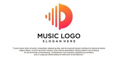 logotyp för kreativ musik. för modernt företag företag varumärke logotyp design vektorillustration. vektor