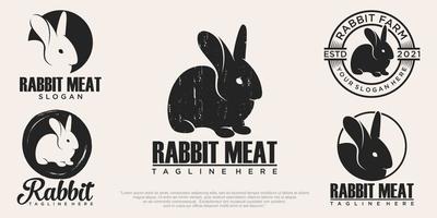 sammlung kaninchen logo vorlage vektor symbol illustration design