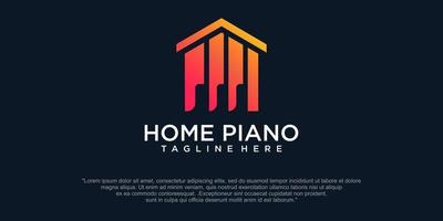 piano hus logotyp inspiration.modern design.vektor illustration koncept vektor