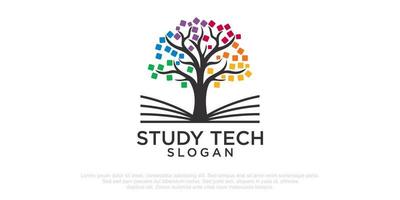 Smart-Studie oder Tech-Studie Logo-Design-Vorlage mit Visitenkarte vektor