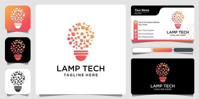 Tech-Glühbirnen-Logo-Designs-Konzept, kreatives Symbol-Symbol-Technologie-Logo, Glühbirnen-Logo-Designs vektor