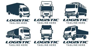 LKW-Logo, Frachtlogo, Lieferlastwagen, Logo-Designvektor für Logistiksymbole vektor