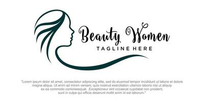 Hair Beauty Logo Design für Salon, Makeover, Friseur, Friseur, Haarschnitt. vektor