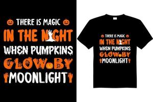 Halloween-Mondschein-T-Shirt-Design vektor