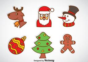 Weihnachten Cartoon Icons Vektor