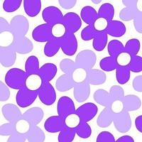 minimalistische lila Retro-Blumenkunst vektor
