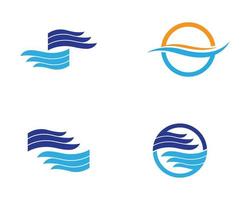 vattenvåg logotyp malluppsättning vektor