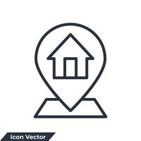 Adresssymbol-Logo-Vektorillustration. Kartenzeiger-Haussymbolvorlage für Grafik- und Webdesign-Sammlung vektor