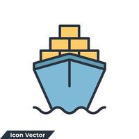 Frachtkahn-Symbol-Logo-Vektor-Illustration. Symbolvorlage für große Frachtschiffe für Grafik- und Webdesign-Sammlung vektor
