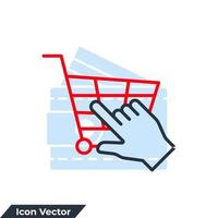 köp nu ikon logotyp vektorillustration. klicka och kundvagn symbol mall för grafik och webbdesign samling vektor