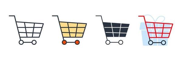 Trolley-Warenkorb-Symbol-Logo-Vektor-Illustration. Einkaufswagen-Symbolvorlage für Grafik- und Webdesign-Sammlung vektor