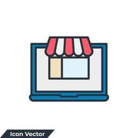 online butik ikon logotyp vektorillustration. online shopping symbol mall för grafisk och webbdesign samling vektor