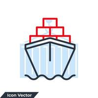 last pråm ikon logotyp vektorillustration. stora lastfartyg symbol mall för grafik och webbdesign samling vektor