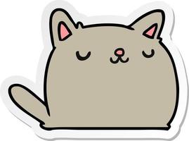 Aufkleberkarikatur der netten kawaii Katze vektor